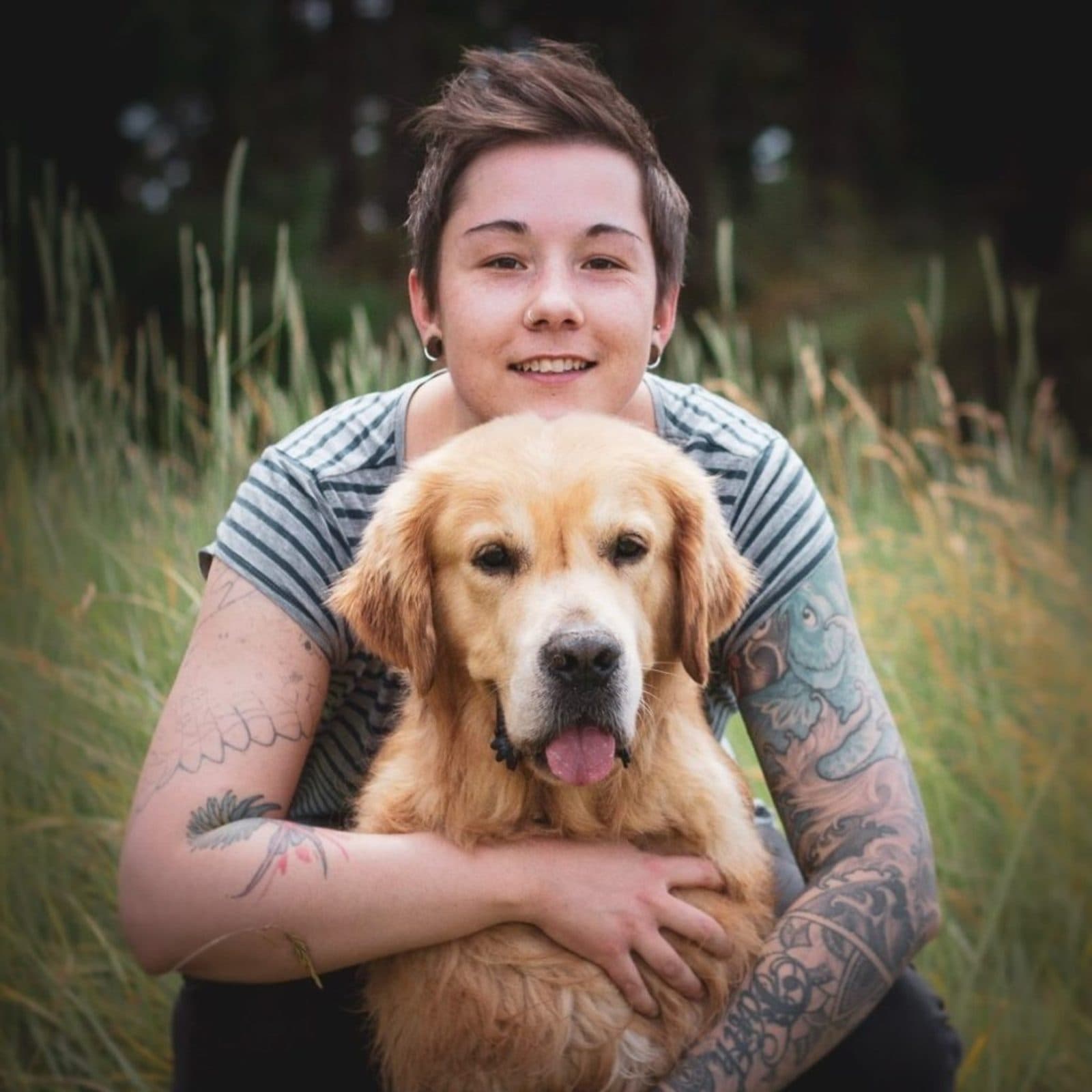 Justine Rivière avec son chien